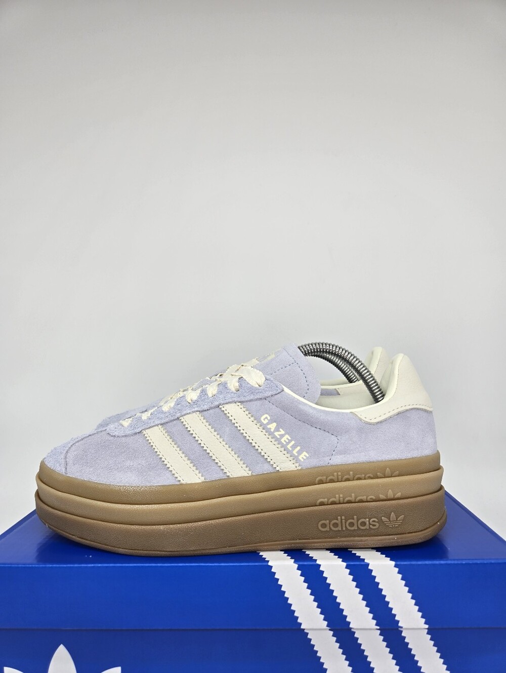 adidas Women's Gazelle Bold IH4210 Crystal Sky Chalk Pearl Shoes Size 6.5